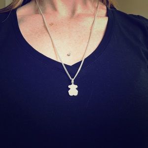 TOUS Teddy Bear Sterling Silver/Onyx Stone